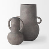 Mercana Armani 10.4H Brown-Gray Double Ear Ceramic Vase