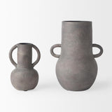 Mercana Armani 10.4H Brown-Gray Double Ear Ceramic Vase