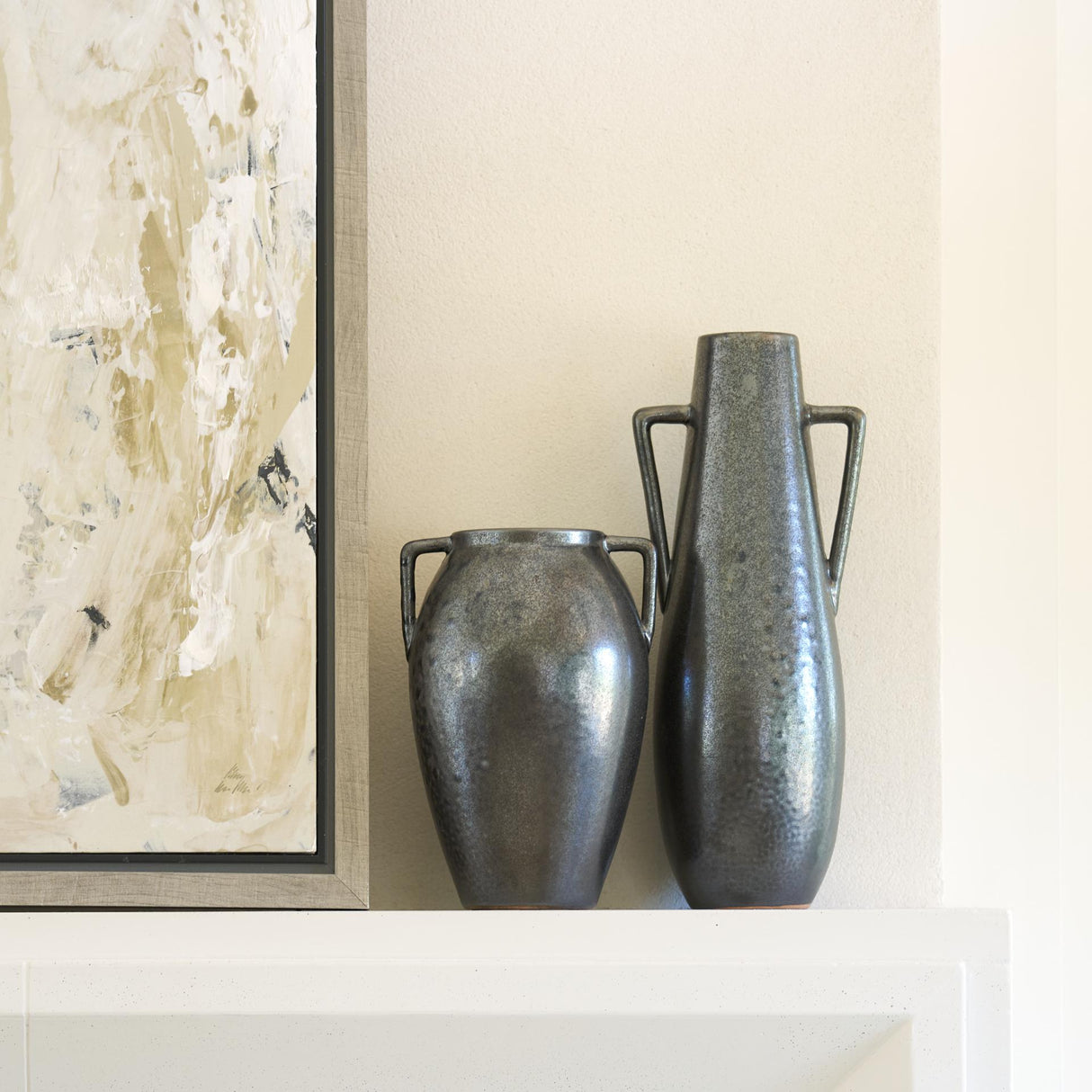 Mercana Kora Medium Dark Metallic Double Ear Vase