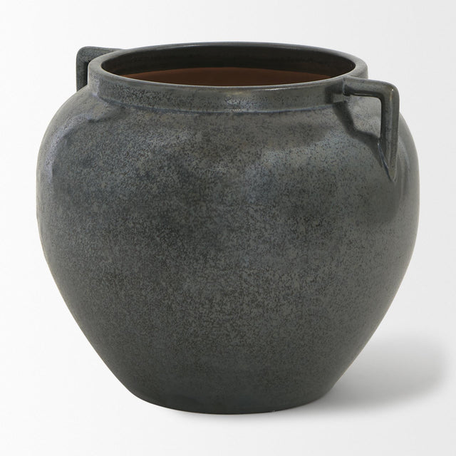 Mercana Kora Short Dark Metallic Double Ear Vase