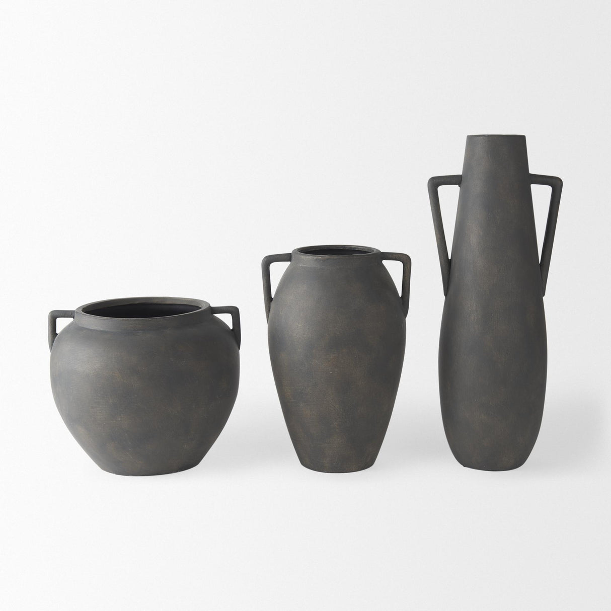 Mercana Kilian Short Brown-Gray Double Ear Vase