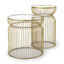 Mercana Shani Set of 2 Round, Gold Metal w/ Glass Accent Tables