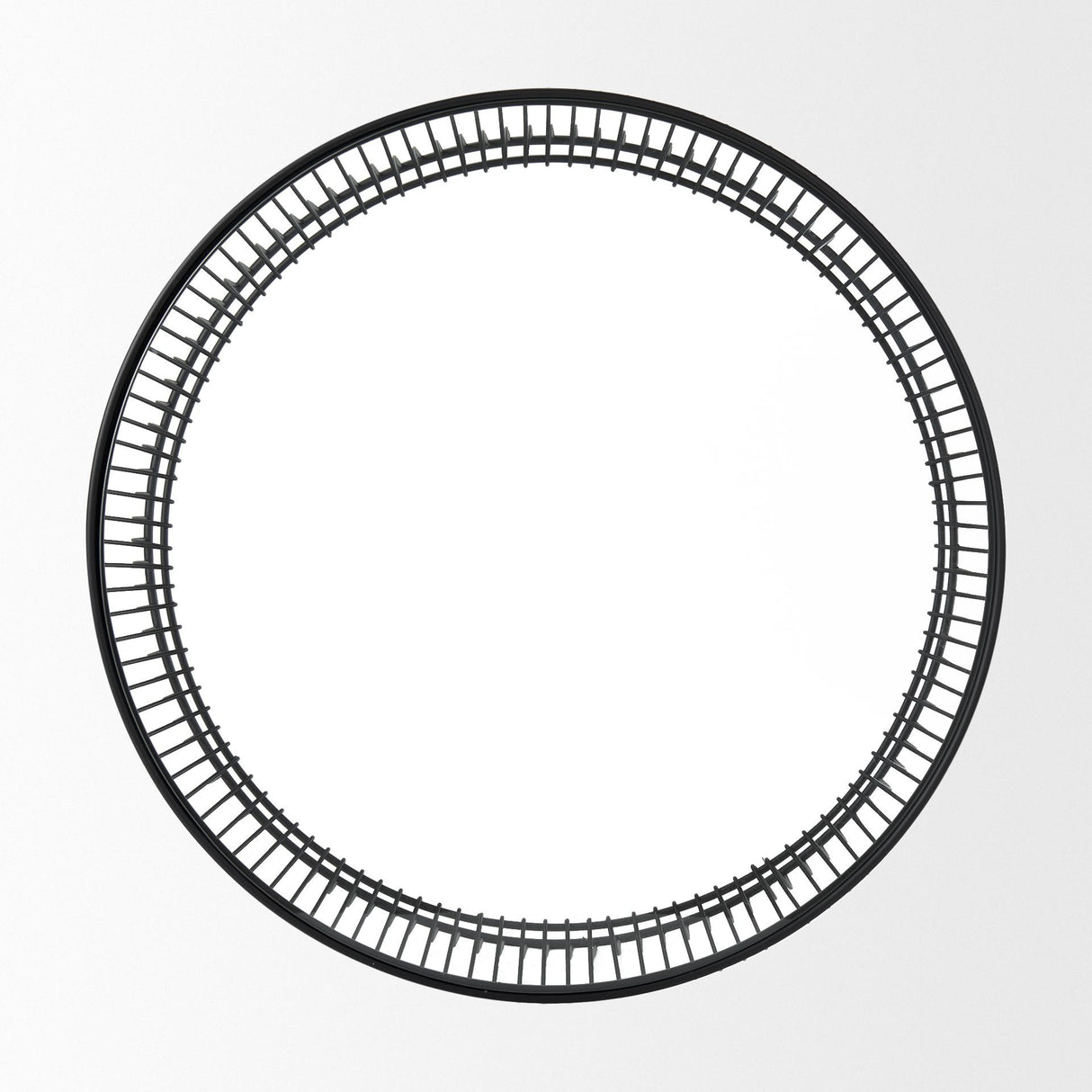 Mercana Shani Round Black Metal w/ Glass Coffee Table