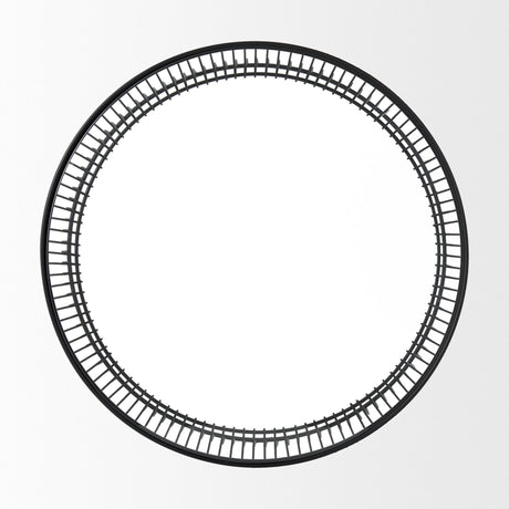 Mercana Shani Round Black Metal w/ Glass Coffee Table