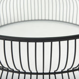 Mercana Shani Round Black Metal w/ Glass Coffee Table