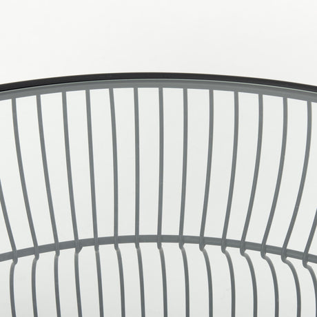 Mercana Shani Round Black Metal w/ Glass Coffee Table