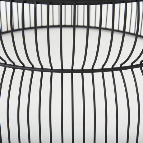 Mercana Shani Round Black Metal w/ Glass Coffee Table