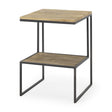 Mercana Ronin 22"H Square 2-Tier Wood w/ Black Metal Accent Table