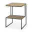 Mercana Ronin 22"H Square 2-Tier Wood w/ Black Metal Accent Table