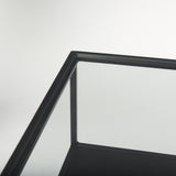 Mercana Samson 15.7L x 15.7W x 21.3H Side Table Matte Black Metal and Glass