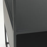Mercana Samson 15.7L x 15.7W x 21.3H Side Table Matte Black Metal and Glass