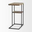 Mercana Ronin 25"H Rectangle 2-Tier Wood w/ Black Metal Accent Table