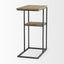 Mercana Ronin 25"H Rectangle 2-Tier Wood w/ Black Metal Accent Table