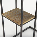Mercana Ronin 25"H Rectangle 2-Tier Wood w/ Black Metal Accent Table