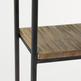 Mercana Ronin 25"H Rectangle 2-Tier Wood w/ Black Metal Accent Table