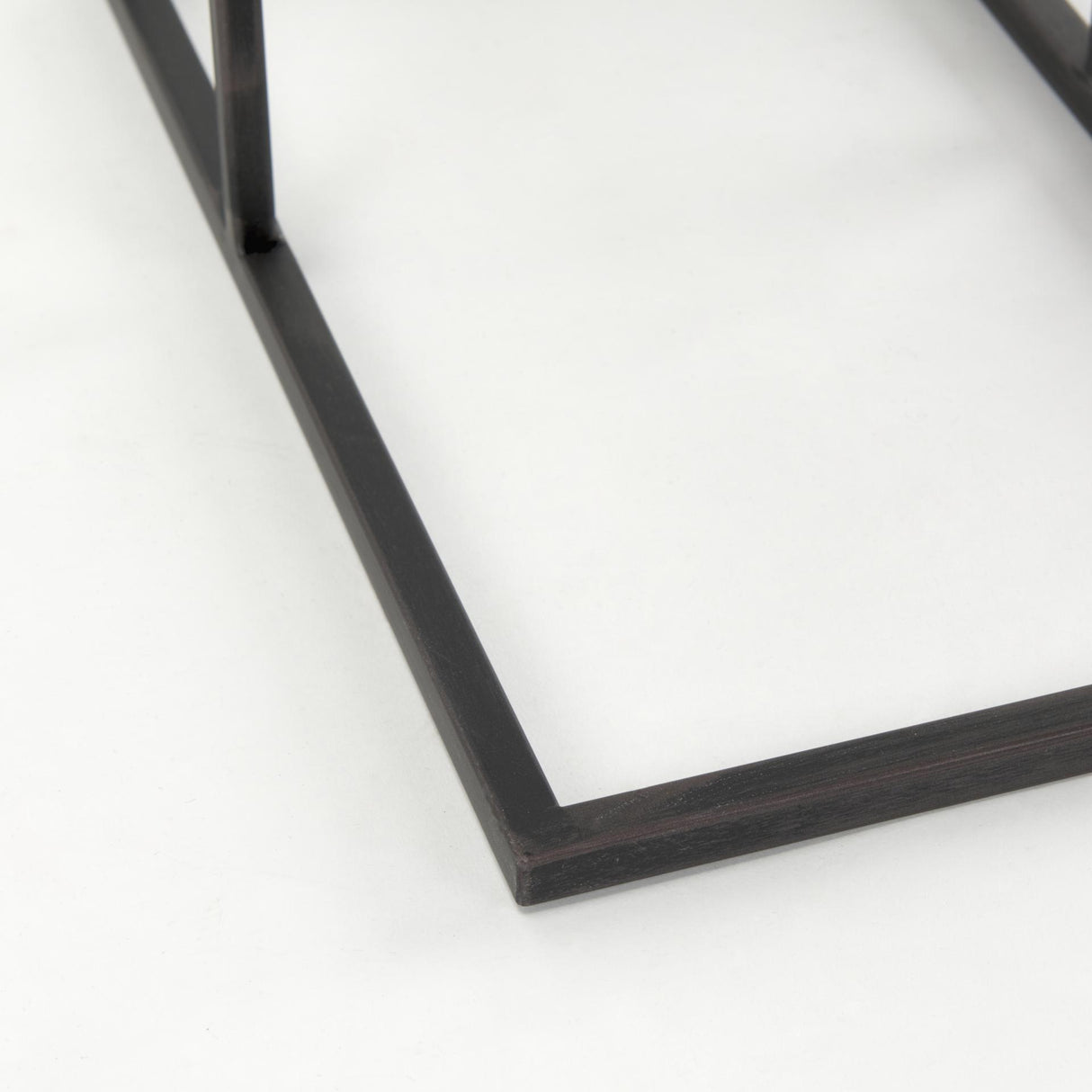 Mercana Ronin 25"H Rectangle 2-Tier Wood w/ Black Metal Accent Table
