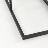 Mercana Ronin 25"H Rectangle 2-Tier Wood w/ Black Metal Accent Table