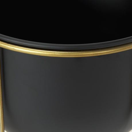 Mercana Danica Set of 2 Matte Black Metal Plant Stands