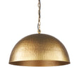 Mercana Karina 24" Round Brass-tone Hammered Metal Dome Pendant Light