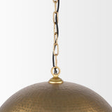 Mercana Karina 24" Round Brass-tone Hammered Metal Dome Pendant Light