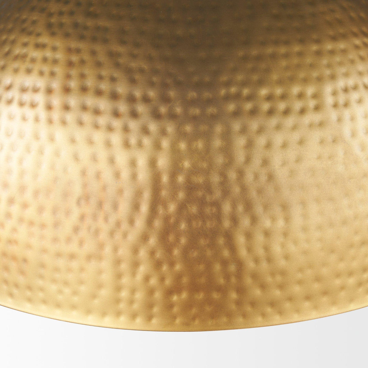 Mercana Karina 24" Round Brass-tone Hammered Metal Dome Pendant Light