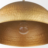 Mercana Karina 24" Round Brass-tone Hammered Metal Dome Pendant Light