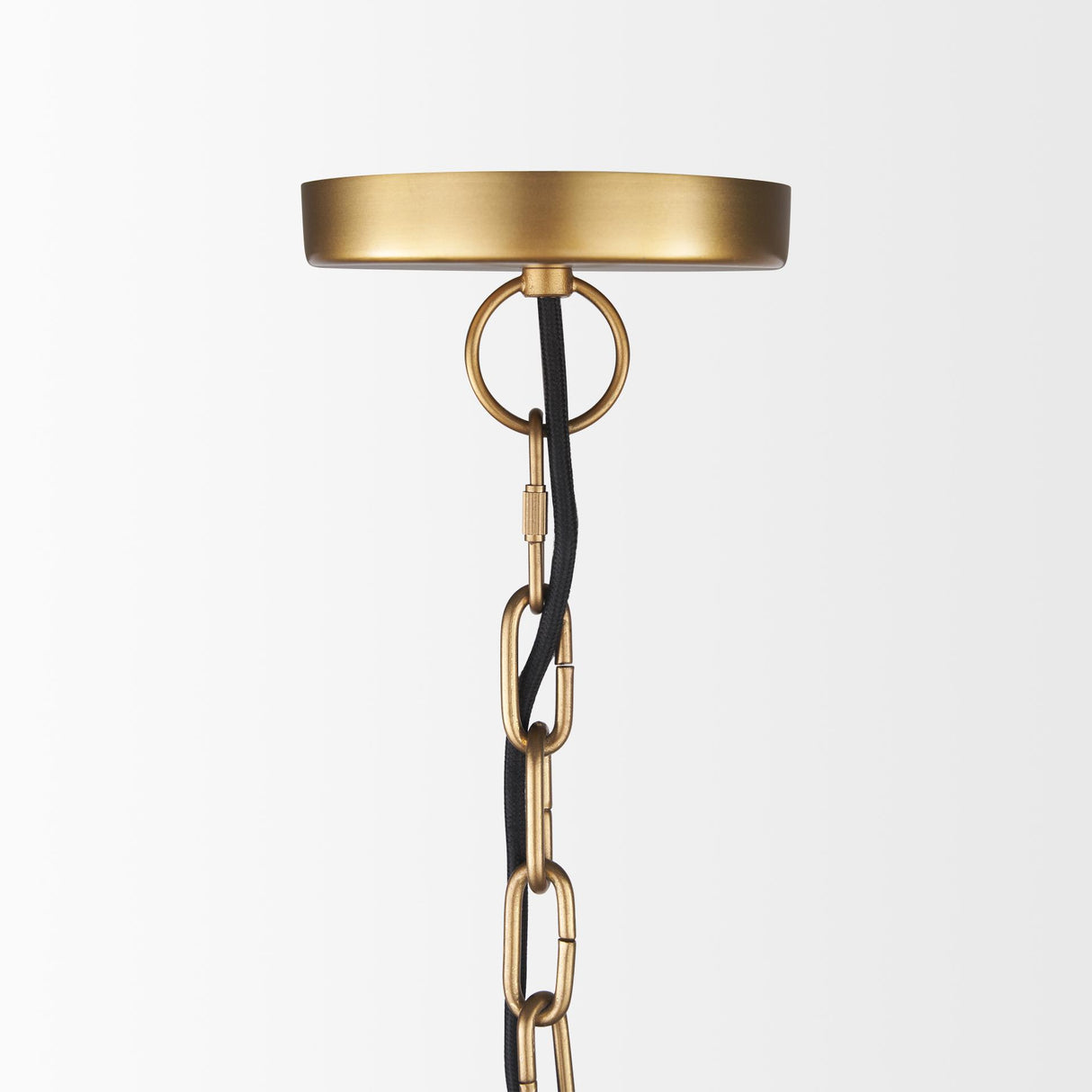 Mercana Karina 36" Round Brass-tone Hammered Metal Dome Pendant Light