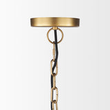 Mercana Karina 36" Round Brass-tone Hammered Metal Dome Pendant Light