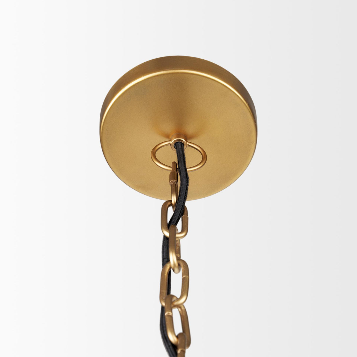 Mercana Karina 36" Round Brass-tone Hammered Metal Dome Pendant Light