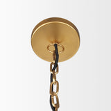 Mercana Karina 36" Round Brass-tone Hammered Metal Dome Pendant Light