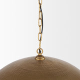 Mercana Karina 36" Round Brass-tone Hammered Metal Dome Pendant Light