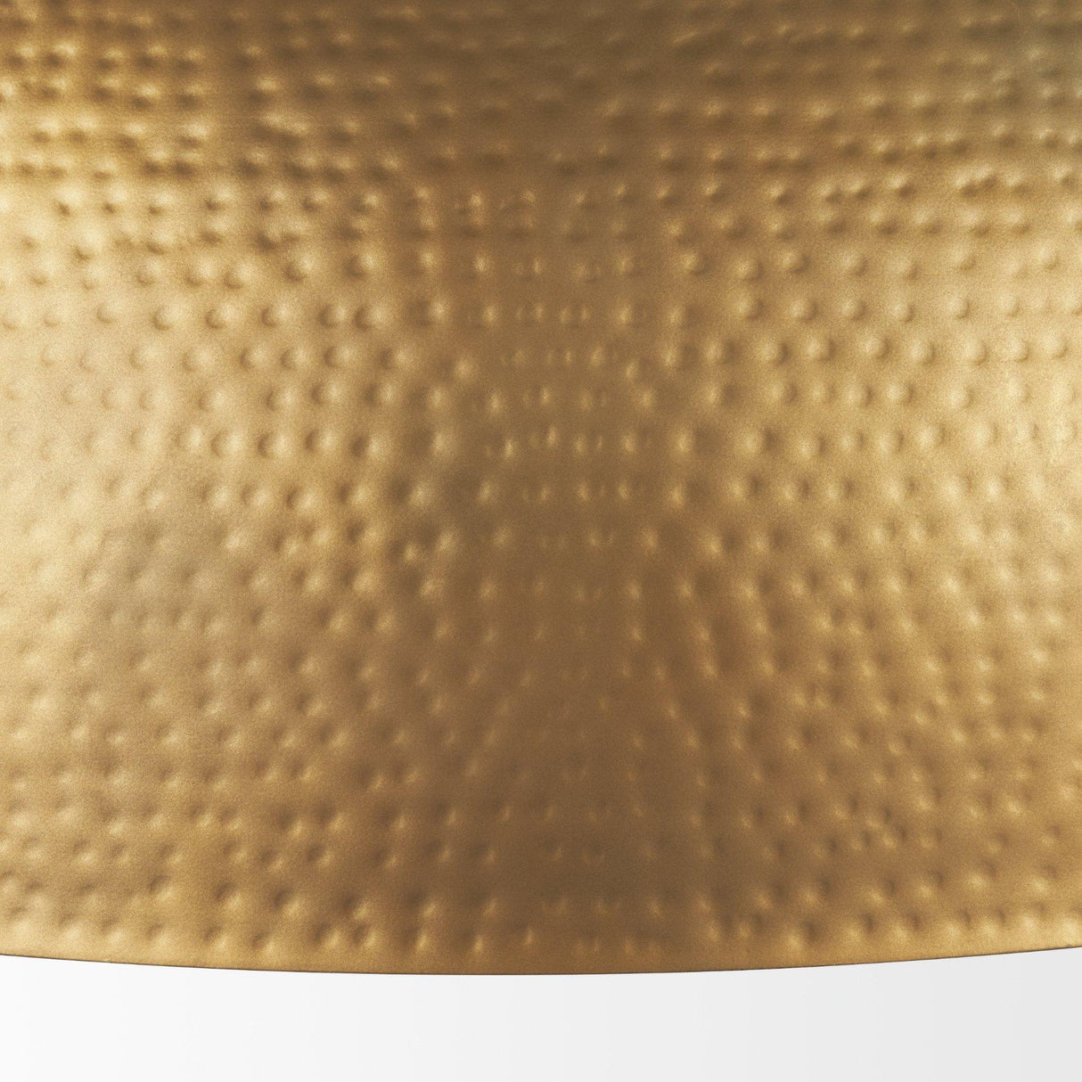 Mercana Karina 36" Round Brass-tone Hammered Metal Dome Pendant Light