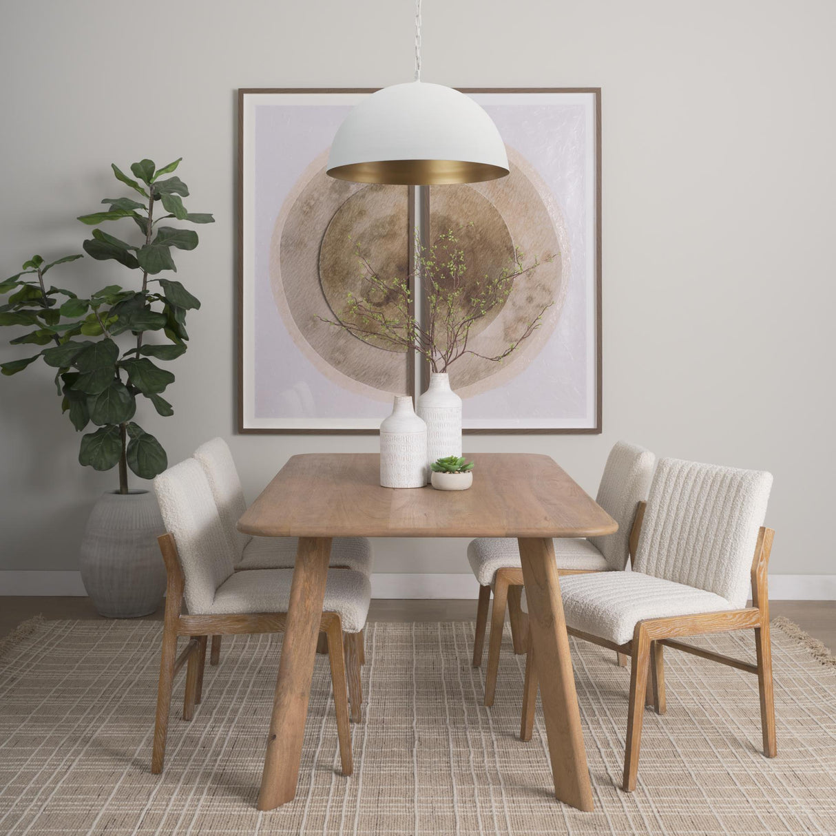 Mercana Juniper 24" Round White Dome Pendant Light
