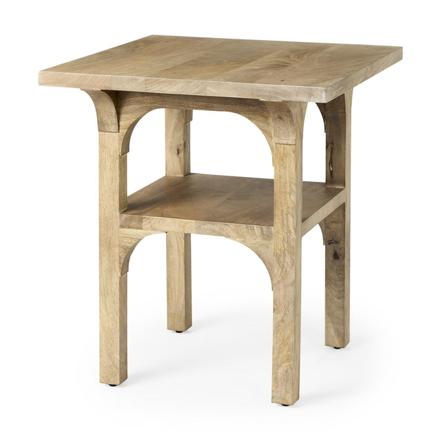 Mercana Candace Light Wood Bridge Accent Table