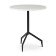 Mercana Serre Marble Top 3 Prong Black Metal Base End Table
