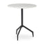 Mercana Serre Marble Top 3 Prong Black Metal Base End Table