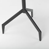 Mercana Serre Marble Top 3 Prong Black Metal Base End Table