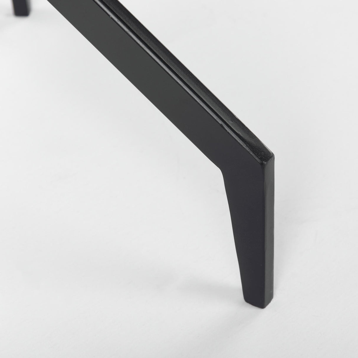 Mercana Serre Marble Top 3 Prong Black Metal Base End Table