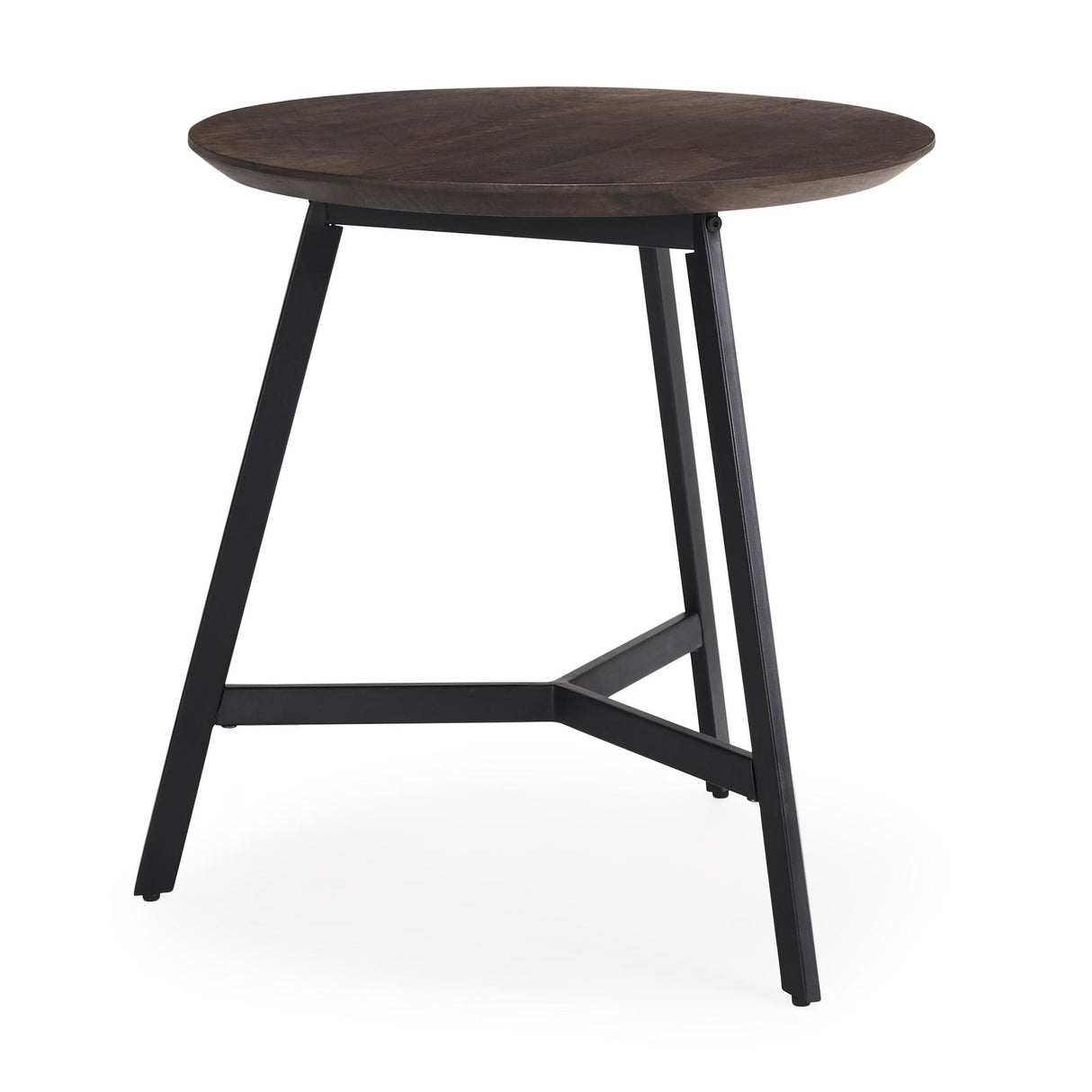 Mercana Todd Dark Brown Wood W/ Metal Legs Side Table