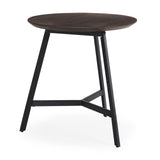 Mercana Todd Dark Brown Wood W/ Metal Legs Side Table