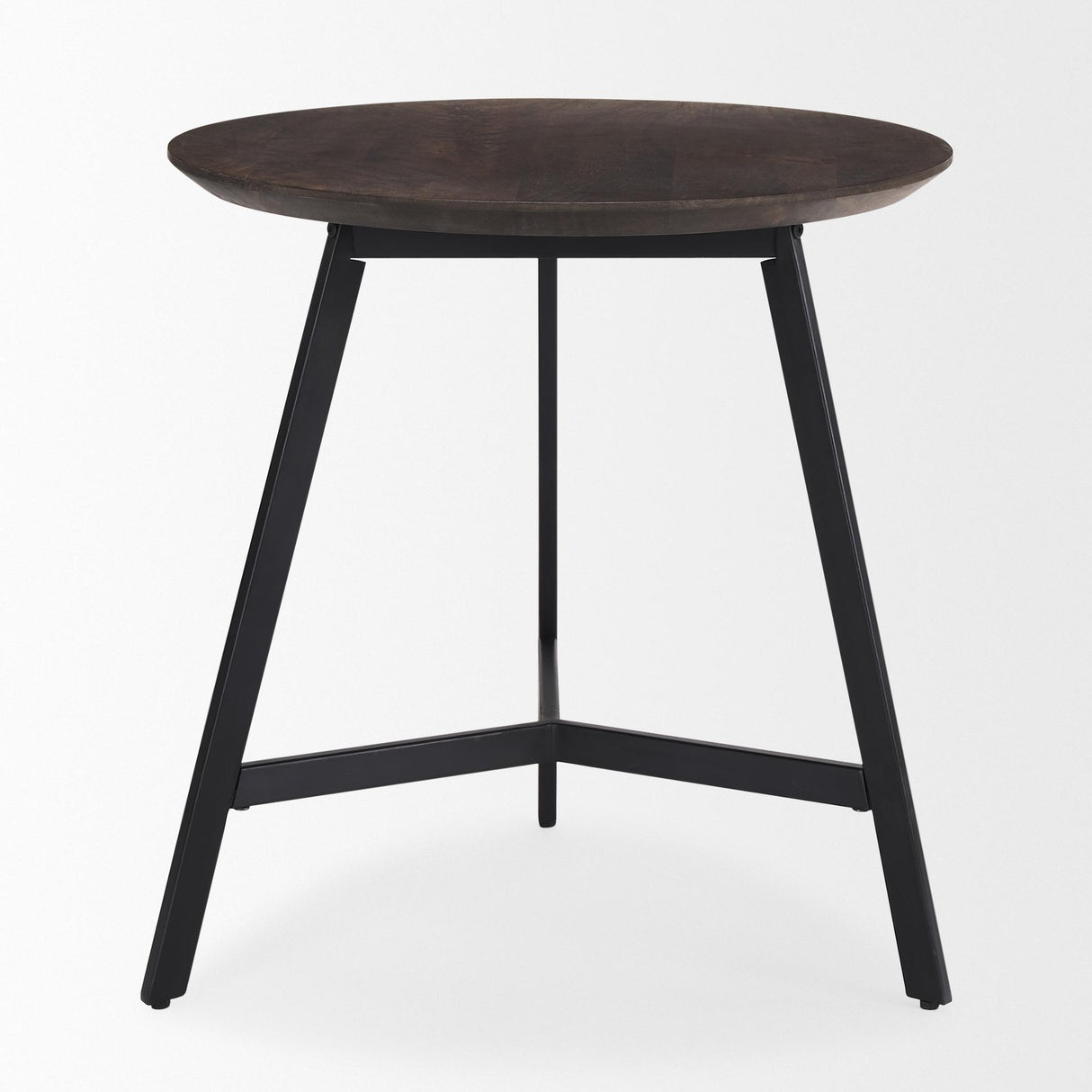Mercana Todd Dark Brown Wood W/ Metal Legs Side Table