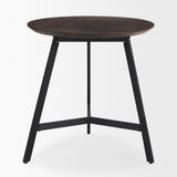 Mercana Todd Dark Brown Wood W/ Metal Legs Side Table