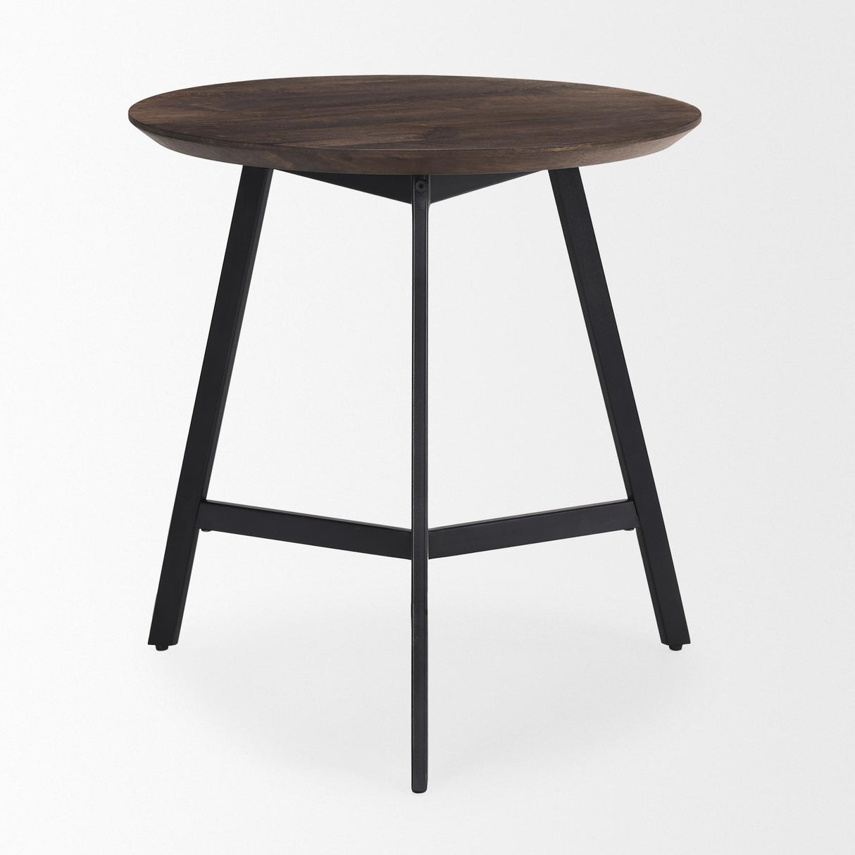 Mercana Todd Dark Brown Wood W/ Metal Legs Side Table