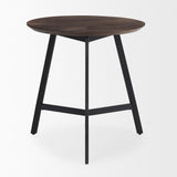 Mercana Todd Dark Brown Wood W/ Metal Legs Side Table