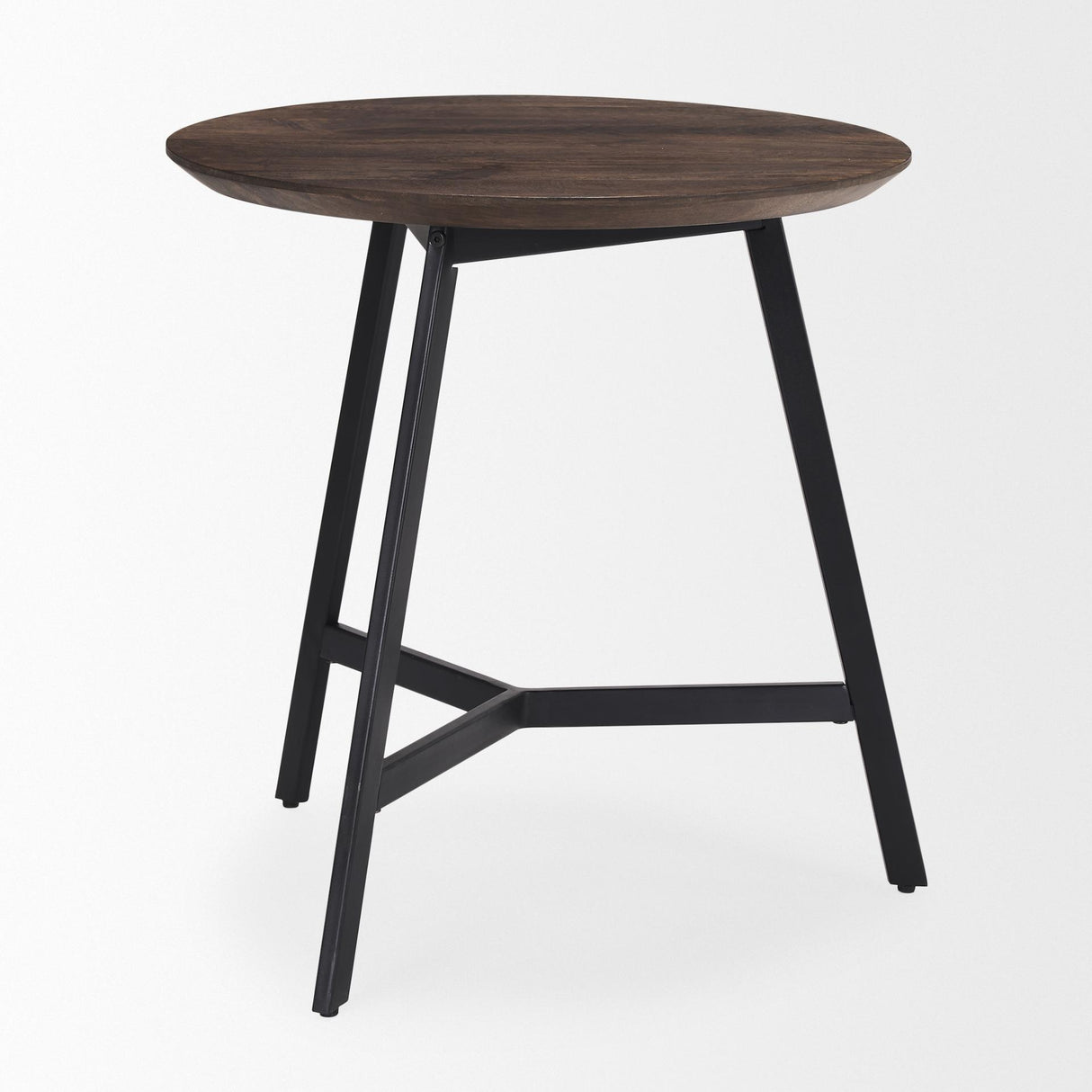 Mercana Todd Dark Brown Wood W/ Metal Legs Side Table