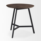 Mercana Todd Dark Brown Wood W/ Metal Legs Side Table
