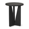 Mercana Mattius Black Wood Accent Table