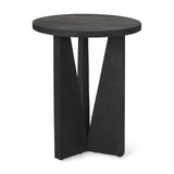Mercana Mattius Black Wood Accent Table