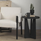 Mercana Mattius Black Wood Accent Table