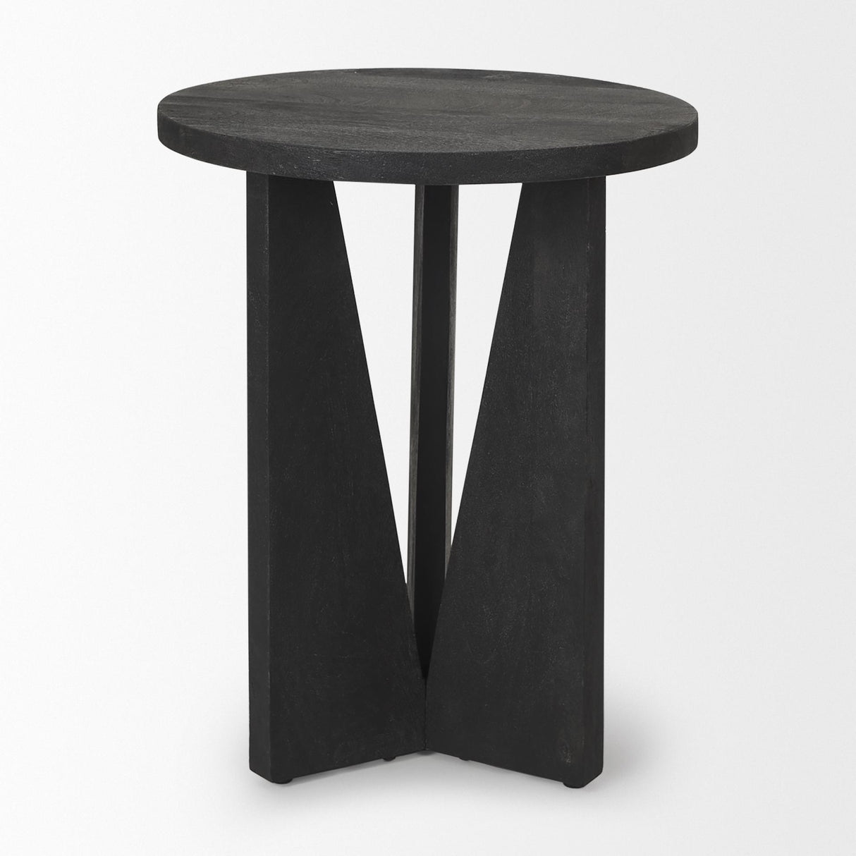 Mercana Mattius Black Wood Accent Table